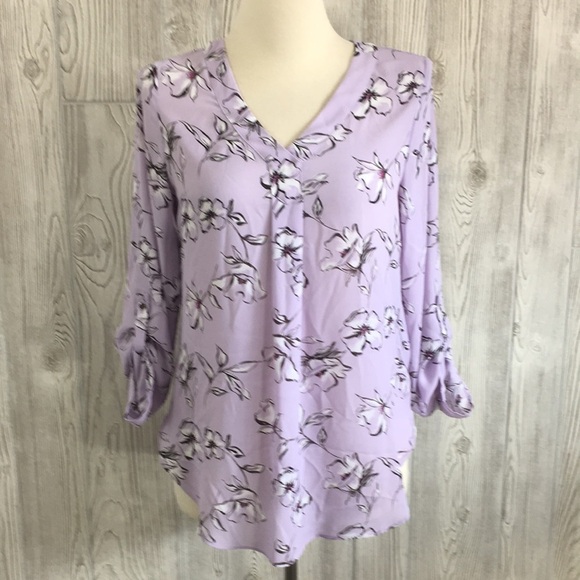 APT. 9 Floral Blouse Lavender Small - Picture 1 of 7